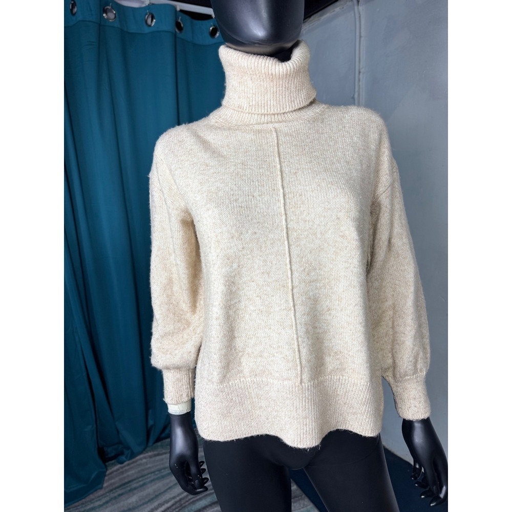 Gypsy Cloud Turtleneck Sweater Womens S‎ Beige Tan Long Sleeve Knit Pullover